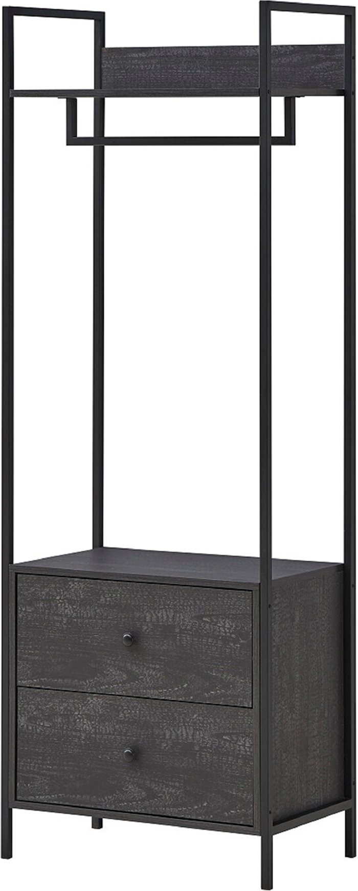 The Range | Zahra Open Wardrobe With Two Drawers - Black Zahra Open Wardrobe With Two Drawers - Black