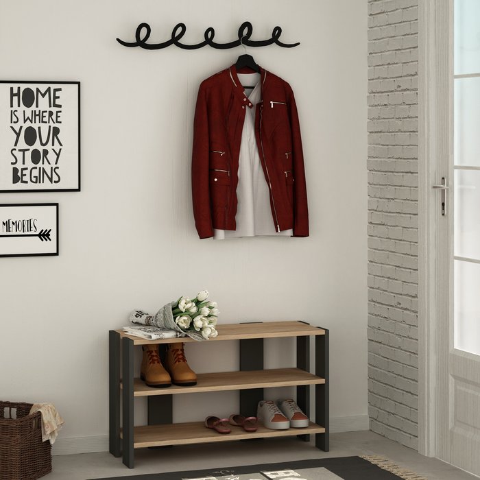 The Range | Decortie Tono Shoe Rack Hanger - Oak-Anthracite Grey / Oak - Anthracite Decortie Tono Shoe Rack Hanger - Oak-Anthracite Grey / Oak - Anthracite