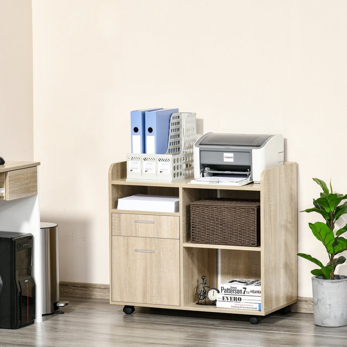The Range | Vinsetto Filing Cabinet Printer Stand with Adjustable Storage Shelf - Oak Vinsetto Filing Cabinet Printer Stand with Adjustable Storage Shelf - Oak