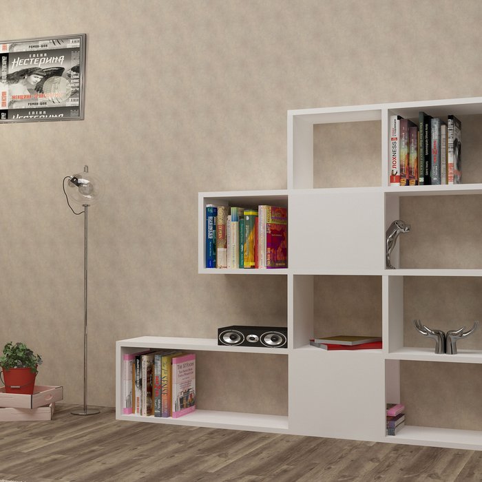 The Range | Decorotika Karlin Asymmetric Bookcase Bookshelf Shelving Unit with Cabinets - White / 30cm Decorotika Karlin Asymmetric Bookcase Bookshelf Shelving Unit with Cabinets - White / 30cm