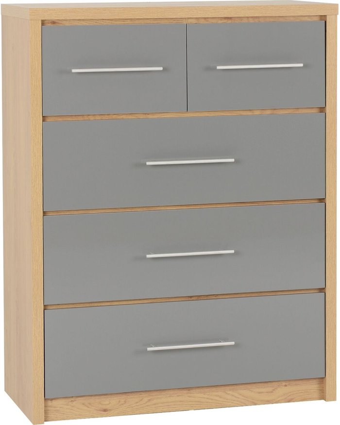 The Range | Seconique Seville 3 Plus 2 Drawer Chest - Grey Seconique Seville 3 Plus 2 Drawer Chest - Grey