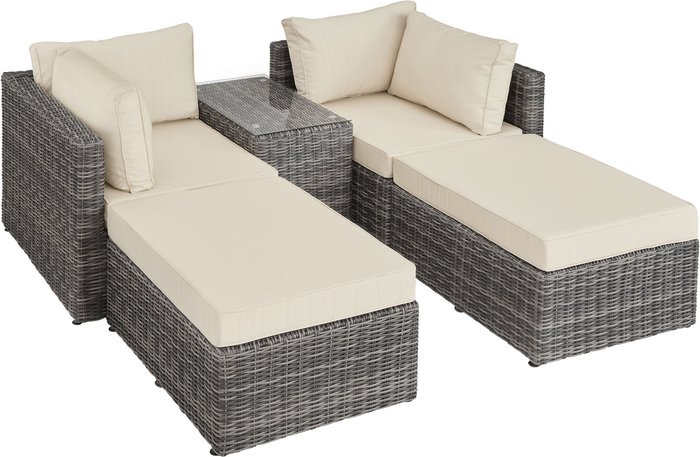 The Range | TECTAKE Tectake San Domino Modular Rattan Sofa Set - Grey TECTAKE Tectake San Domino Modular Rattan Sofa Set - Grey
