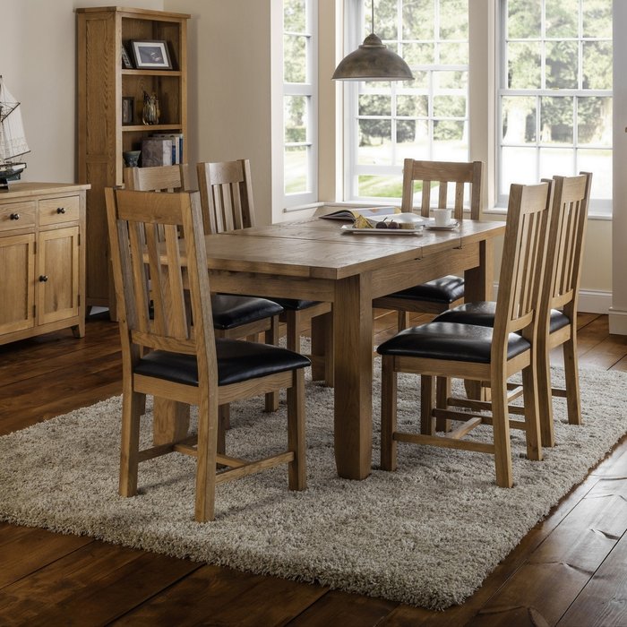 The Range | Julian Bowen Astoria Extending Table and Astoria Chairs Set - Brown / 1 Table and 6 Chairs Julian Bowen Astoria Extending Table and Astoria Chairs Set - Brown / 1 Table and 6 Chairs