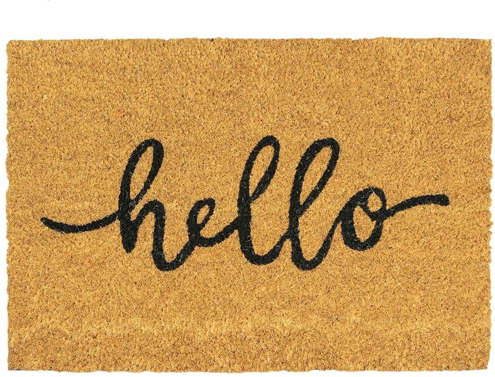 The Range | Nicola Spring Hello Coir Door Mat - Brown Nicola Spring Hello Coir Door Mat - Brown
