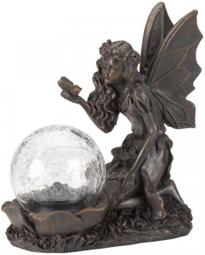The Range | SMART SOLAR Solar Garden Ornament Gazing Fairy with Light Up Colour Changing LED Ball SMART SOLAR Solar Garden Ornament Gazing Fairy with Light Up Colour Changing LED Ball