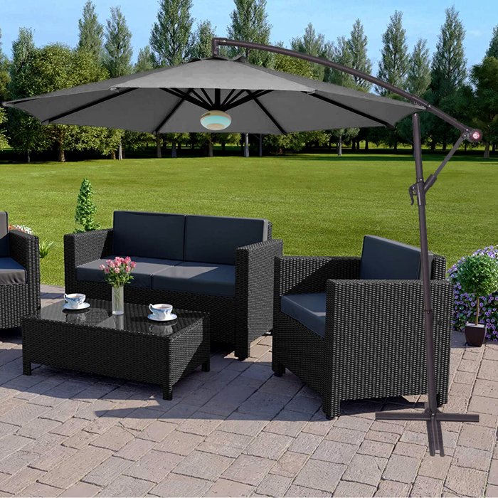 The Range | Groundlevel Groundlevel Bluetooth Banana Parasol - Grey Groundlevel Groundlevel Bluetooth Banana Parasol - Grey