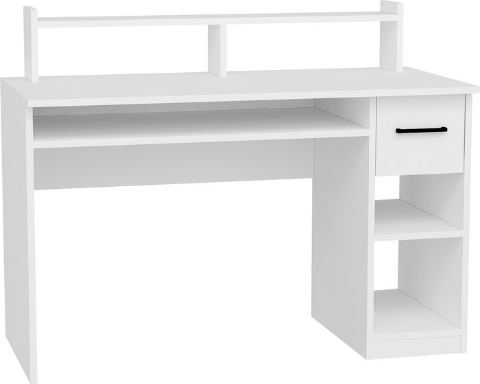 The Range | Destina Home Milanos Computer Desk with Drawer and Shelves - White Destina Home Milanos Computer Desk with Drawer and Shelves - White