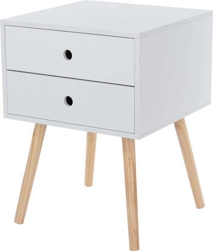 The Range | Core Products Scandia 2 Drawer Bedside Cabinet - White Core Products Scandia 2 Drawer Bedside Cabinet - White