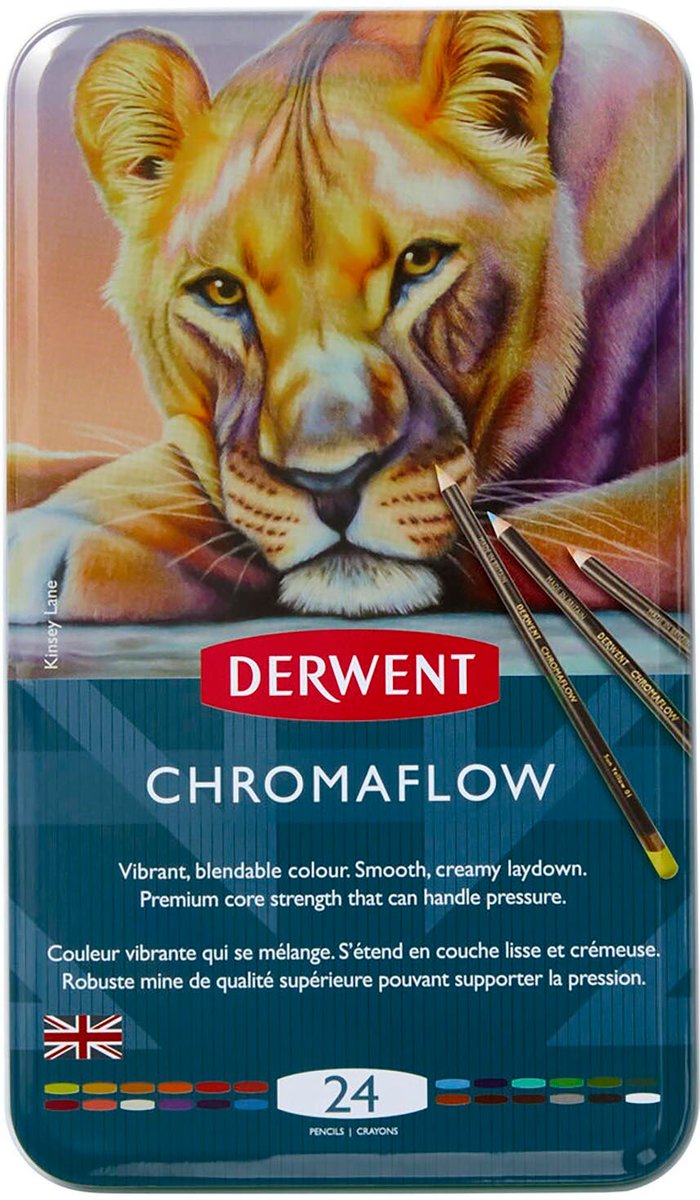The Range | Derwent Derwent Chromaflow Pencils Tin - 24 Derwent Derwent Chromaflow Pencils Tin - 24