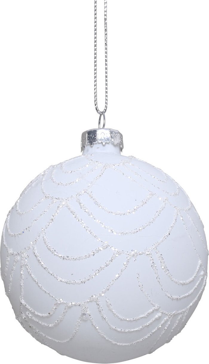 The Range | Majestic Metallics White Glittered Swirl Bauble - White Majestic Metallics White Glittered Swirl Bauble - White