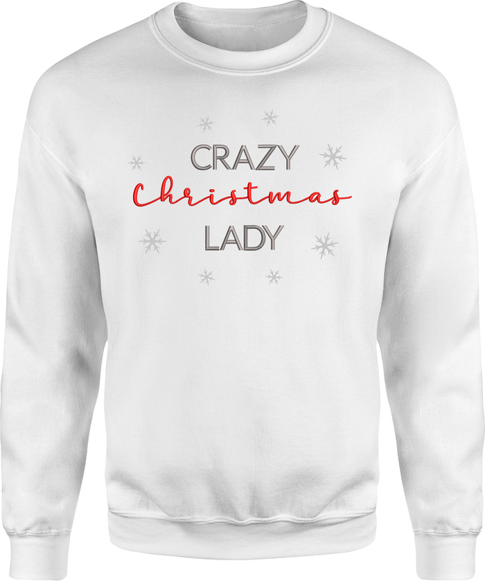 The Range | Smartypants LTD Crazy Christmas Lady Sweatshirt - White / XXL Smartypants LTD Crazy Christmas Lady Sweatshirt - White / XXL