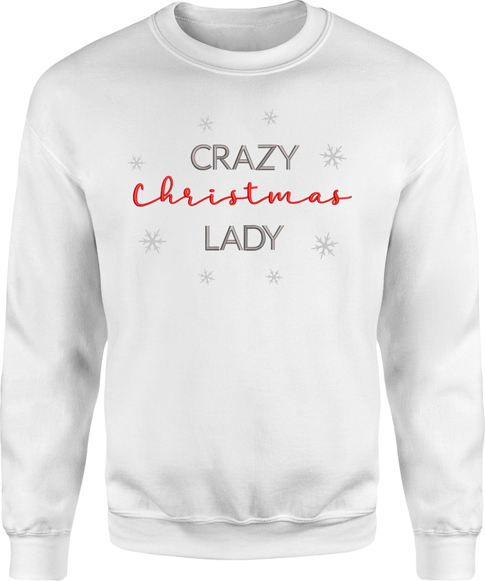 The Range | Smartypants LTD Crazy Christmas Lady Sweatshirt - White / XXL Smartypants LTD Crazy Christmas Lady Sweatshirt - White / XXL