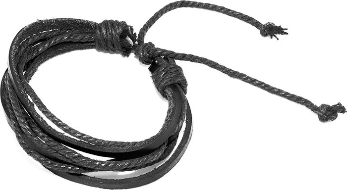 The Range | BRWNTIEBRAC Genuine Leather Pull to Tie Bracelet - Black BRWNTIEBRAC Genuine Leather Pull to Tie Bracelet - Black