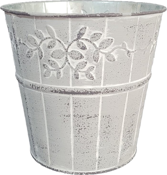 The Range | Kingsbury Gifts Zinc Plant Pot - Grey / 16.5cm Kingsbury Gifts Zinc Plant Pot - Grey / 16.5cm