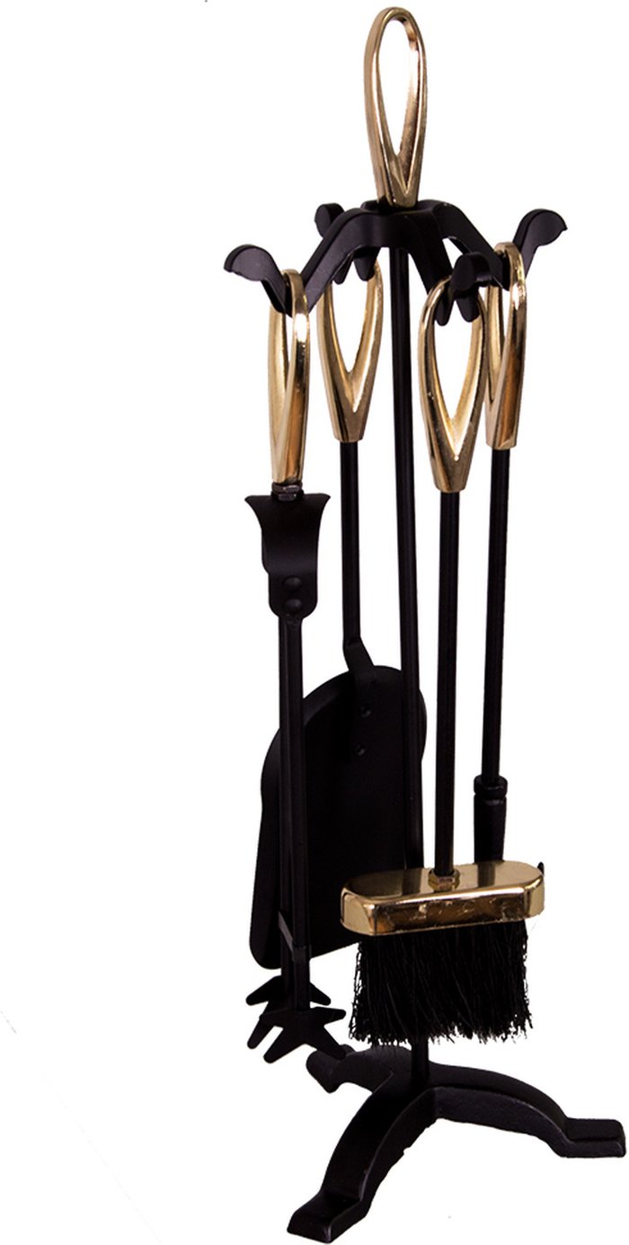 The Range | 5 Piece Buxton Companion Set - Black and Brass / Brass Iron 5 Piece Buxton Companion Set - Black and Brass / Brass Iron