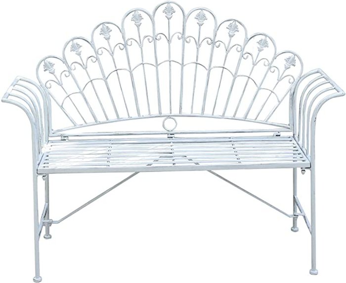 The Range | GlamHaus Foldable Shabby Chic Handmade Vintage (Girona) Garden Bench - Grey GlamHaus Foldable Shabby Chic Handmade Vintage (Girona) Garden Bench - Grey