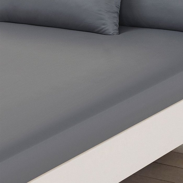 The Range | Brentfords Brentfords Plain Dyed Fitted Bed Sheets Non-Iron - Grey / Super King size Brentfords Brentfords Plain Dyed Fitted Bed Sheets Non-Iron - Grey / Super King size