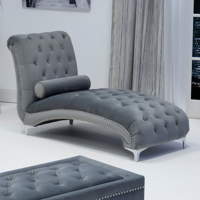 The Range | Shankar Shankar Dorchester Brushed Velvet Grey Chaise Shankar Shankar Dorchester Brushed Velvet Grey Chaise