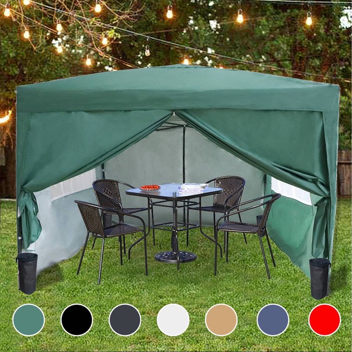 The Range | BIRCHTREE Waterproof 3x3m Pop Up Gazebo - Green BIRCHTREE Waterproof 3x3m Pop Up Gazebo - Green
