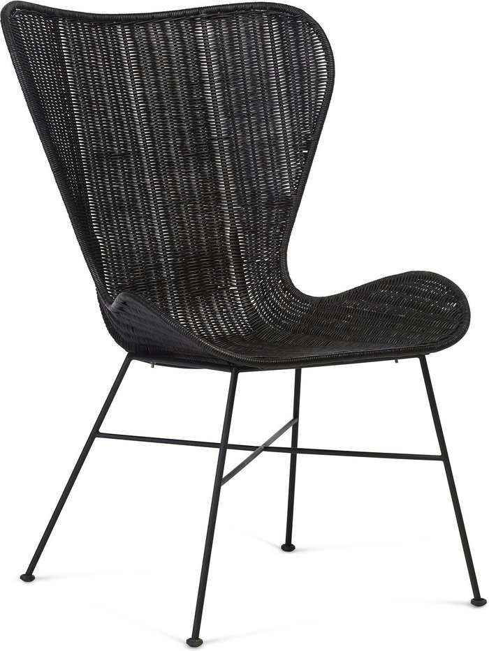 The Range | Desser Desser Porto Rattan Wing Chair In Black Desser Desser Porto Rattan Wing Chair In Black