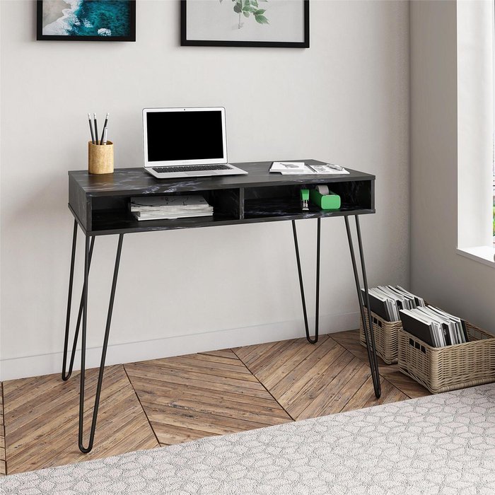 The Range | Novogratz NG Athena Desk - Black Marble Novogratz NG Athena Desk - Black Marble