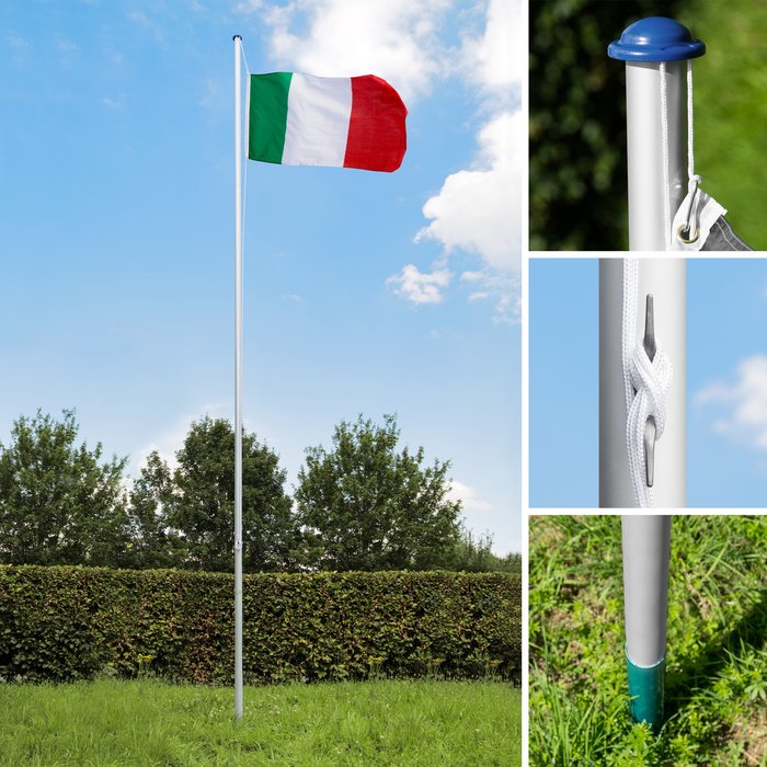 The Range | TECTAKE Flagpole Aluminium - Italy TECTAKE Flagpole Aluminium - Italy