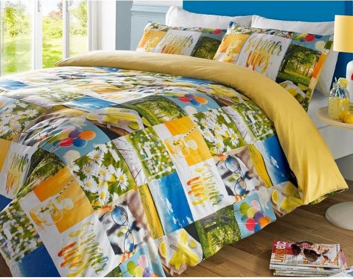 The Range | Homespace Direct Ltd Summer Vibes Contemporary Duvet Cover Bedding Set - Yellow Homespace Direct Ltd Summer Vibes Contemporary Duvet Cover Bedding Set - Yellow