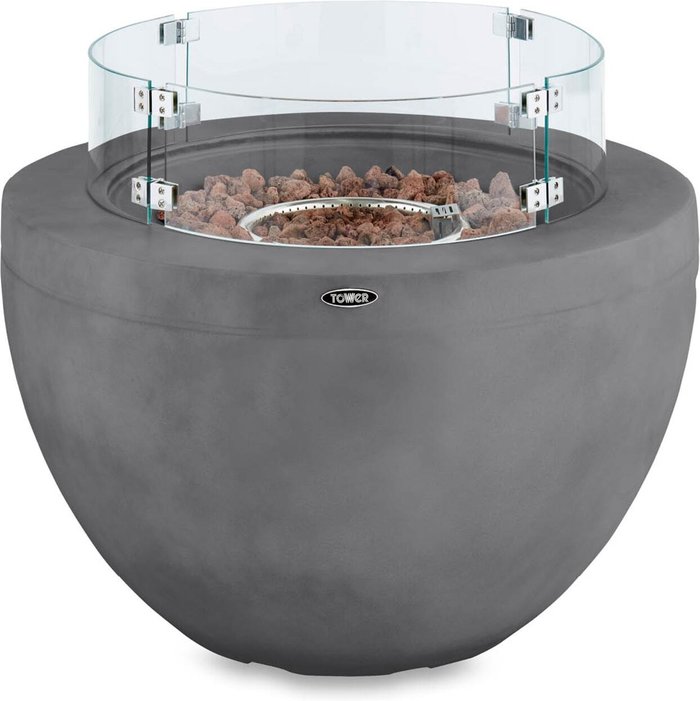 The Range | Tower Tower Magna Round Gas Fire Pit - Black Tower Tower Magna Round Gas Fire Pit - Black