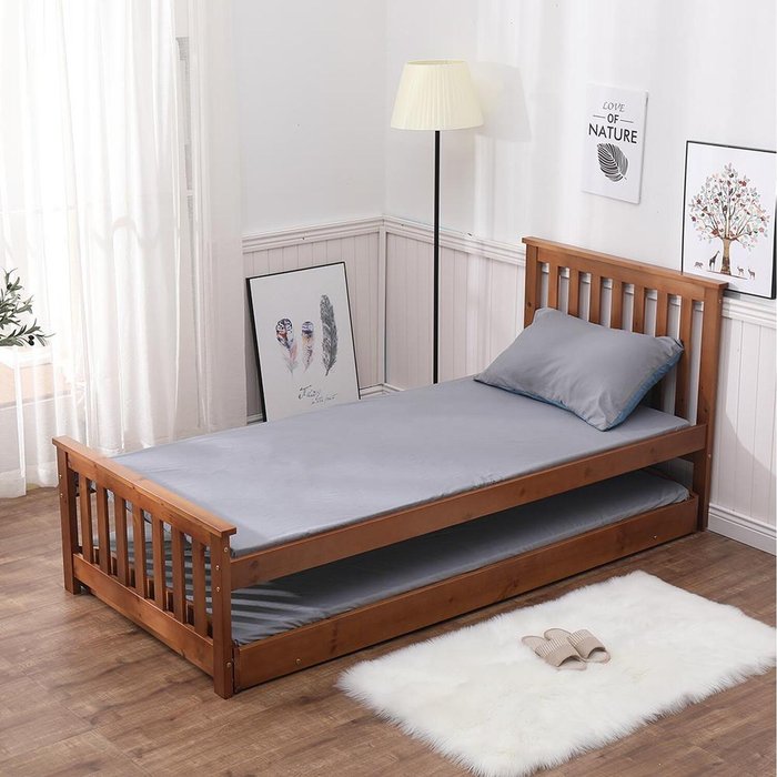 The Range | Home Source Florida Single Guest Bed with Trundle - Caramel Home Source Florida Single Guest Bed with Trundle - Caramel