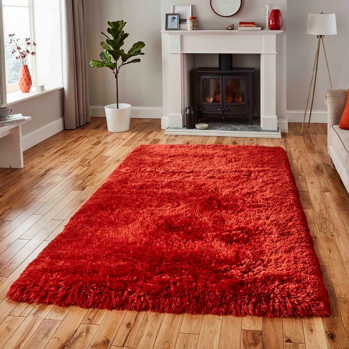 The Range | The Rug Wholesaler 8cm Deep Super Soft Orange Shaggy Rug - Terra The Rug Wholesaler 8cm Deep Super Soft Orange Shaggy Rug - Terra