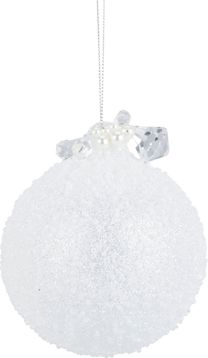 The Range | White Beaded Jewel Top Bauble - White White Beaded Jewel Top Bauble - White