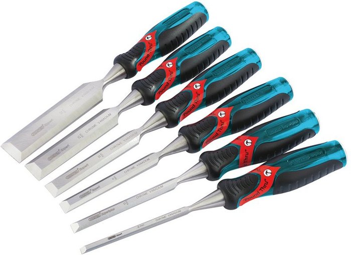 The Range | Draper Draper 6 Piece Soft Grip Pound Thru Bevel Edge Wood Chisel Set Draper Draper 6 Piece Soft Grip Pound Thru Bevel Edge Wood Chisel Set