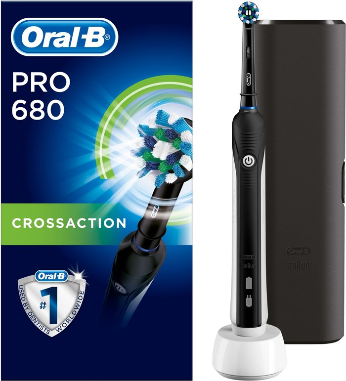 The Range | Oral B Oral B Pro 680 CrossAction Electric Toothbrush - Black Oral B Oral B Pro 680 CrossAction Electric Toothbrush - Black