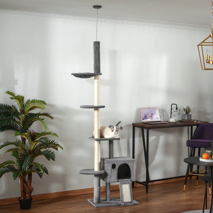 The Range | PawHut PawHut Multi-level Cat Tree Tower - Light Grey PawHut PawHut Multi-level Cat Tree Tower - Light Grey