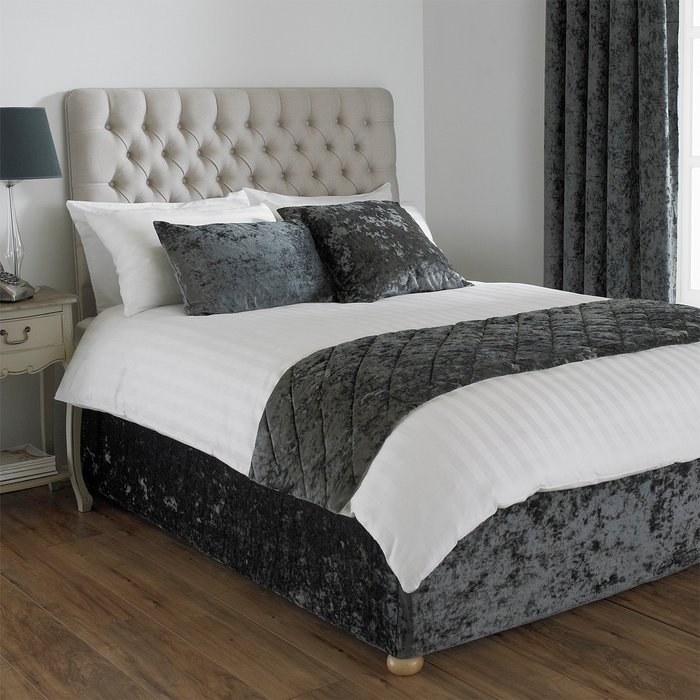 The Range | Paoletti Paoletti Verona Crushed Velvet Bed Runner Polyester Pewter Paoletti Paoletti Verona Crushed Velvet Bed Runner Polyester Pewter