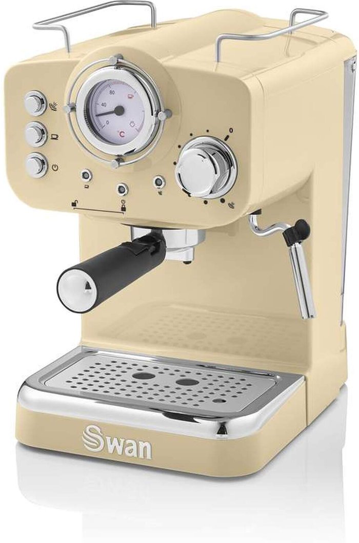 The Range | Swan SWAN Retro Pump Espresso SK22110CN Coffee Machine - Cream Swan SWAN Retro Pump Espresso SK22110CN Coffee Machine - Cream