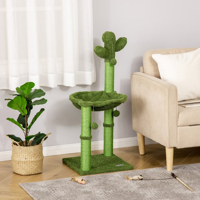 The Range | PawHut Pawhut Cat Tree Tower Cactus Shape W/Scratching Post & Hammock Bed - Green PawHut Pawhut Cat Tree Tower Cactus Shape W/Scratching Post & Hammock Bed - Green