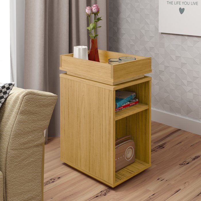 The Range | NAPLES Naples Storage Side Table - Black Pine Effect - Oak Effect NAPLES Naples Storage Side Table - Black Pine Effect - Oak Effect