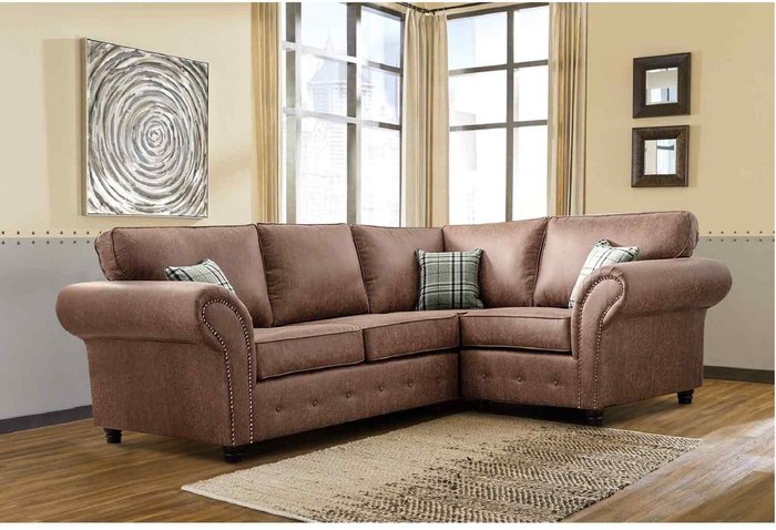 The Range | Simply Eleganza Oakana Luxury Leather RHF Corner Sofa - Brown Simply Eleganza Oakana Luxury Leather RHF Corner Sofa - Brown
