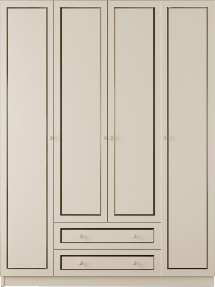 The Range | EVUHOME CLEMENT 4 Door 2 Drawer Wardrobe - White EVUHOME CLEMENT 4 Door 2 Drawer Wardrobe - White