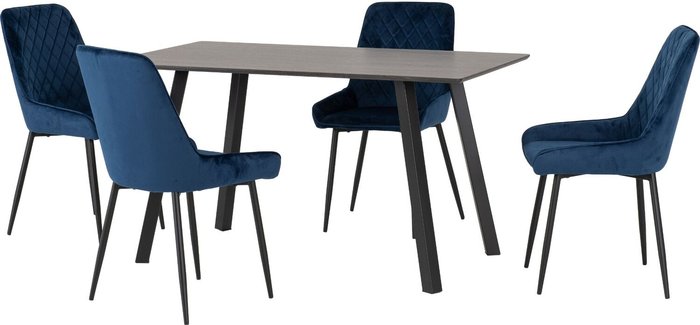 The Range | Seconique Berlin Dining Set with Avery Chairs - Sapphire Blue Seconique Berlin Dining Set with Avery Chairs - Sapphire Blue