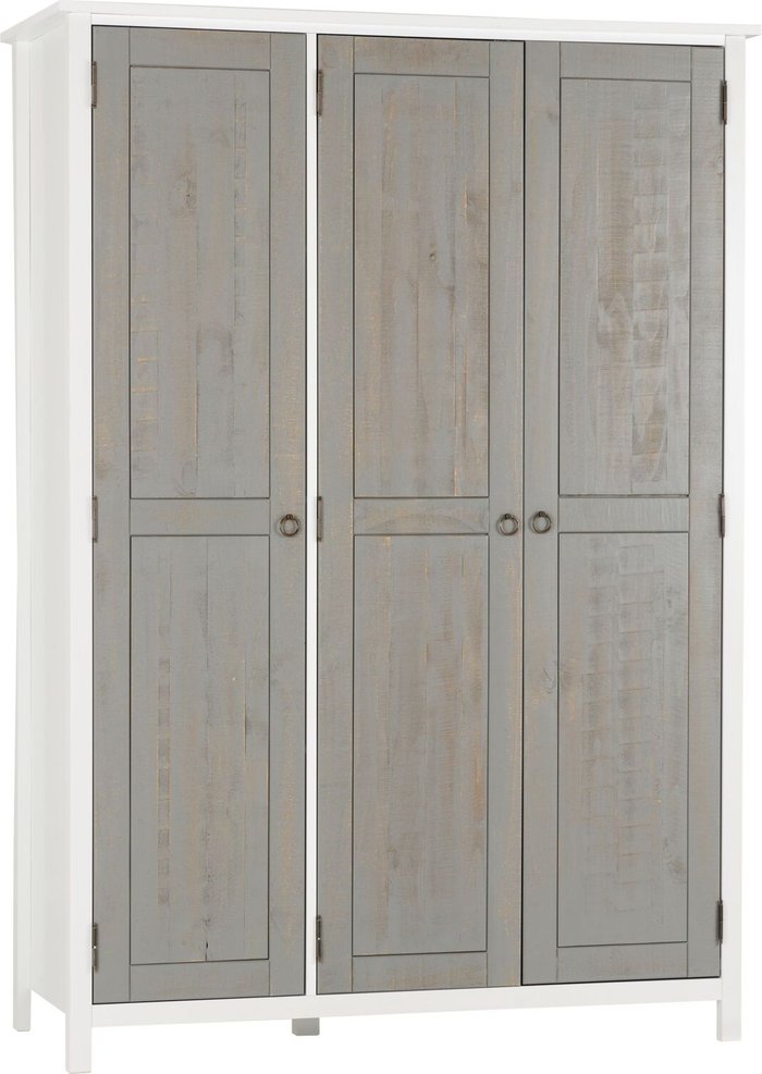 The Range | Dunelm Vermount Triple Wardrobe White and Grey Dunelm Vermount Triple Wardrobe White and Grey