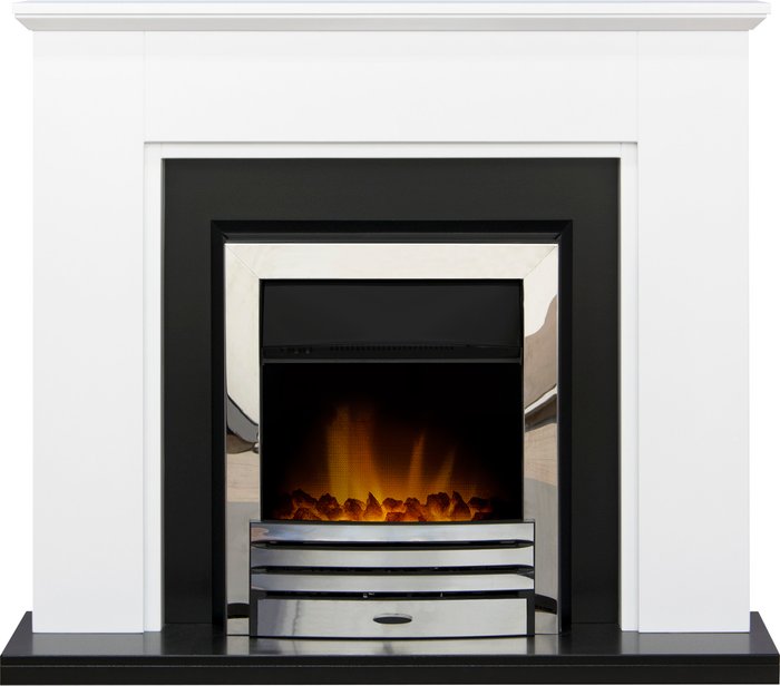 The Range | Adam Adam Greenwich in White and Black with Eclipse Electric Fire in Chrome, 45 Inch - White and black Adam Adam Greenwich in White and Black with Eclipse Electric Fire in Chrome, 45 Inch - White and black