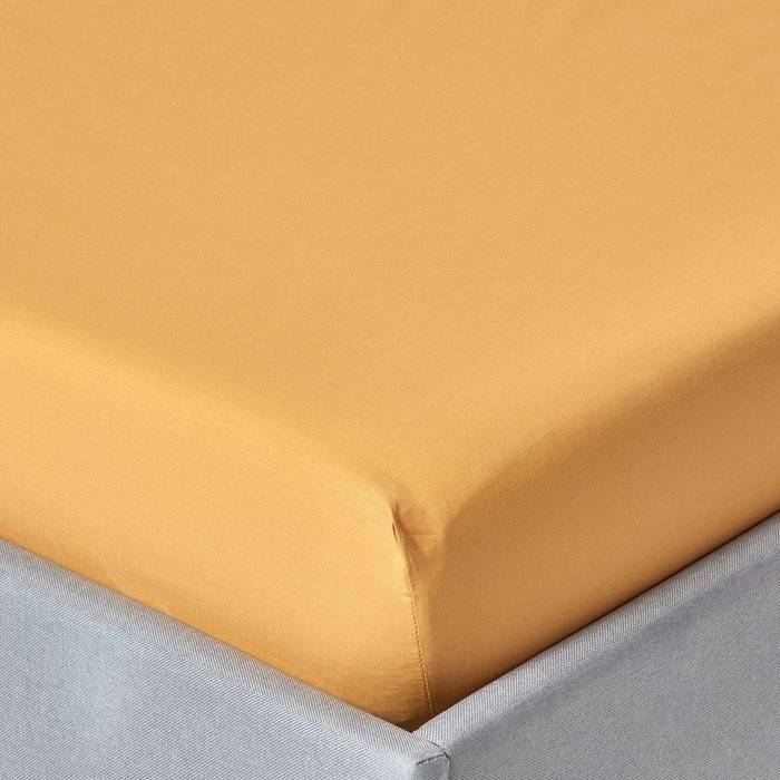 The Range | Homescapes 200 Thread Count Egyptian Cotton Fitted Sheet - Mustard / Double Homescapes 200 Thread Count Egyptian Cotton Fitted Sheet - Mustard / Double