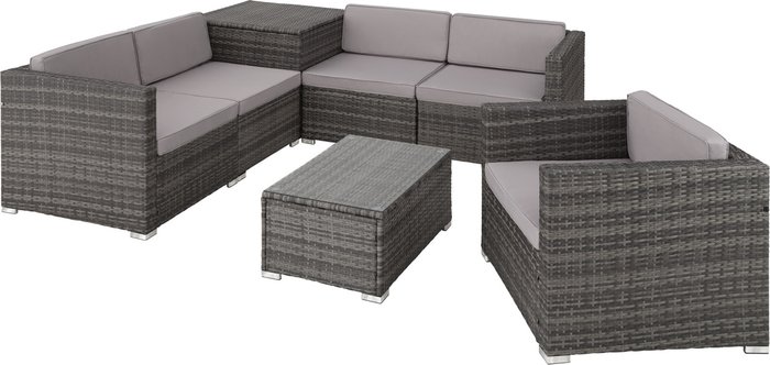 The Range | TECTAKE Tectake Rattan Garden Furniture Lounge Pisa - Dark Grey TECTAKE Tectake Rattan Garden Furniture Lounge Pisa - Dark Grey