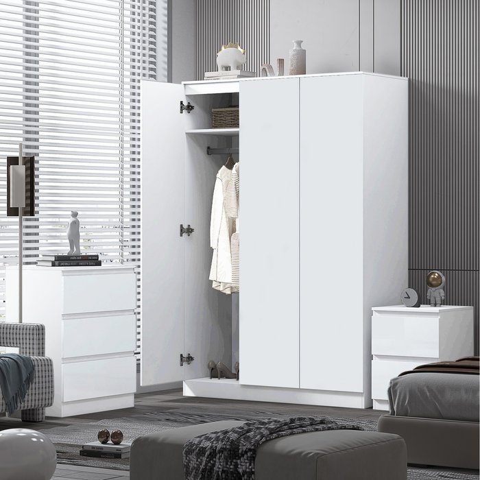 The Range | LUXURY LIFE Carlton Wardrobe 3 door Matt - Matt White LUXURY LIFE Carlton Wardrobe 3 door Matt - Matt White
