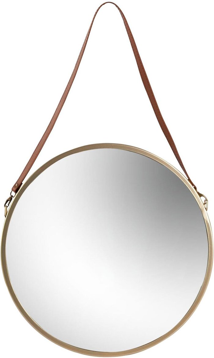 The Range | Harbour Housewares Harbour Housewares 40cm Round Metal Frame Hanging Mirror on Strap - Gold Harbour Housewares Harbour Housewares 40cm Round Metal Frame Hanging Mirror on Strap - Gold