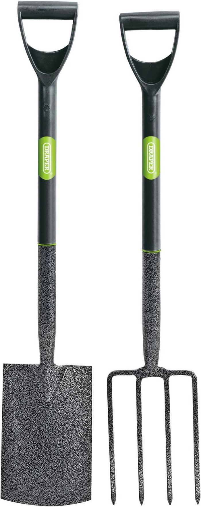 The Range | Draper Draper Carbon Steel Garden Fork & Spade Set - Grey Draper Draper Carbon Steel Garden Fork & Spade Set - Grey