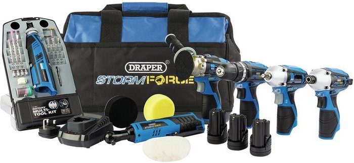 The Range | Draper Draper Storm Force 10.8V Power Interchange Kit - Blue & Black / 11 Draper Draper Storm Force 10.8V Power Interchange Kit - Blue & Black / 11