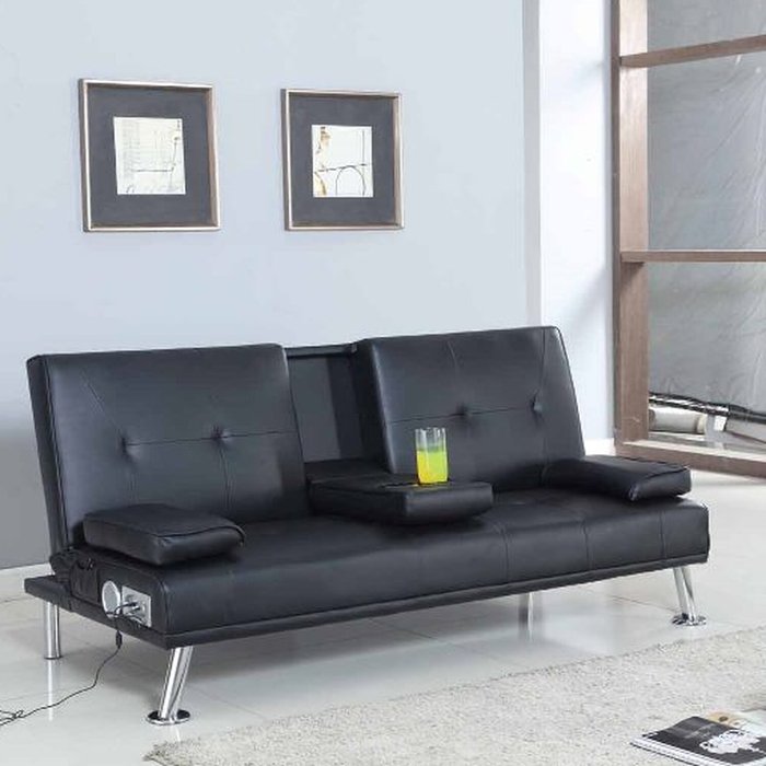 The Range | Comfy Living Brown Bluetooth Faux Leather Sofa Bed - Brown Comfy Living Brown Bluetooth Faux Leather Sofa Bed - Brown